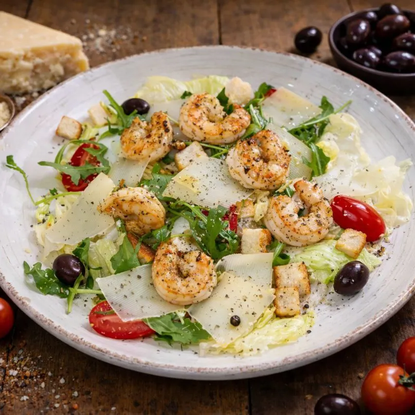 Photo of Caesar salad with tiger prawns at Pasteria